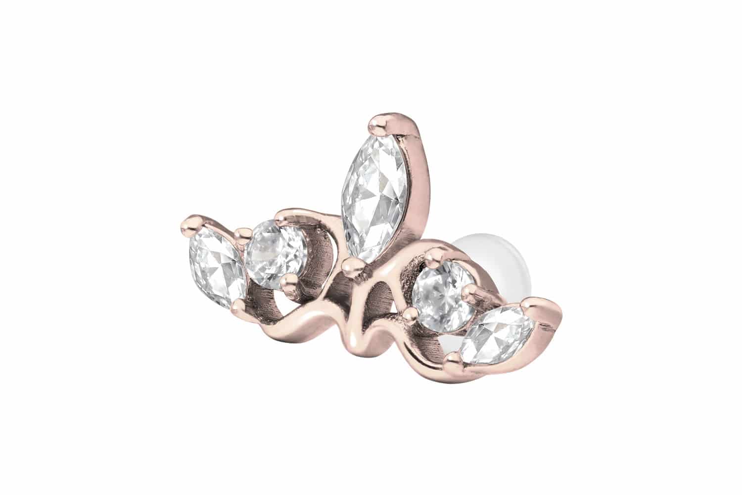 PTFE Labret Piercing mit Innengewinde + Titan-Aufsatz GOTISCHE KRONE